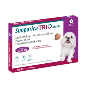 Simparica Trio Perro 2,5-5 kg 1 Comprimido